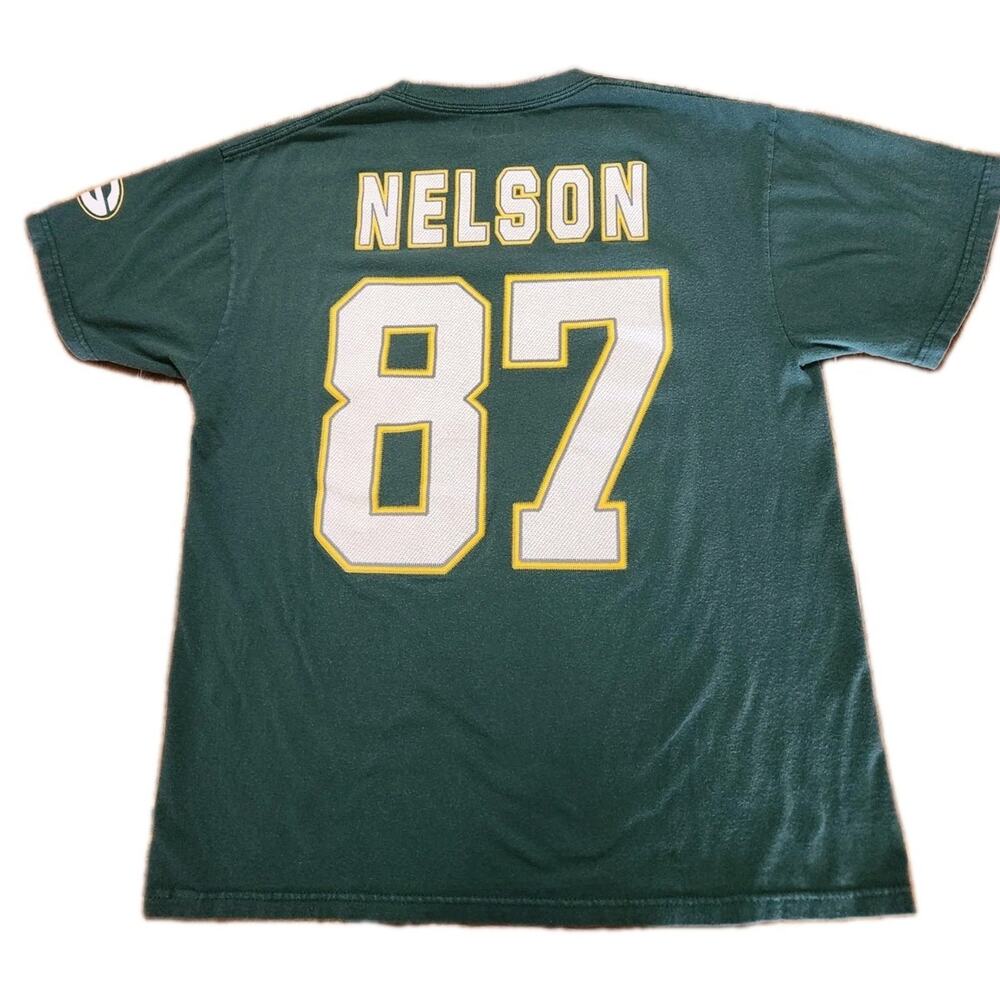Jordy Nelson Green Bay Packers T Shirt Men's Large L Majestic #87 Vintage 21x26 - Picture 2 of 7